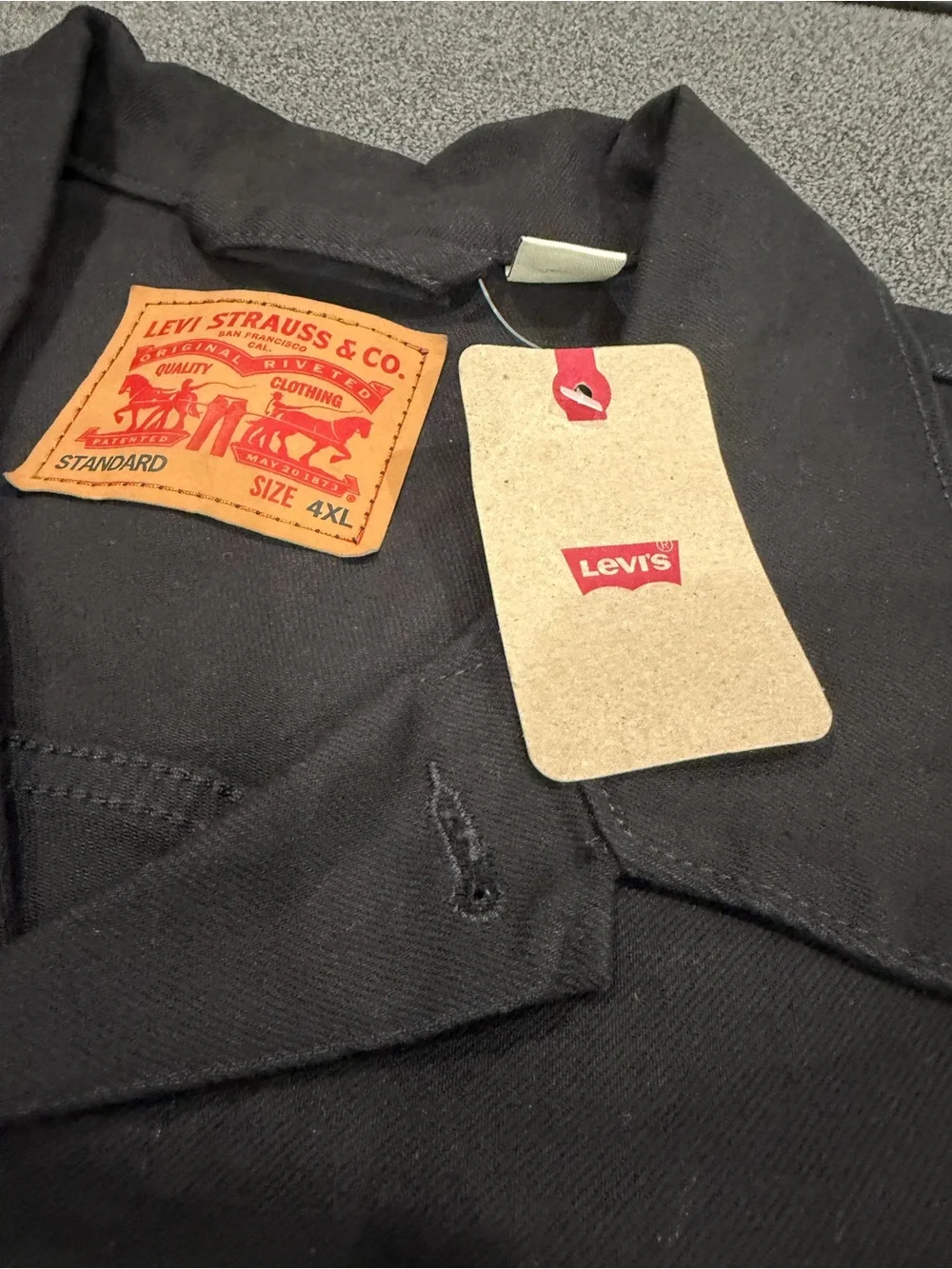 Levi's Black Denim Trucker Jacket - Lightweight Shirt Jacket